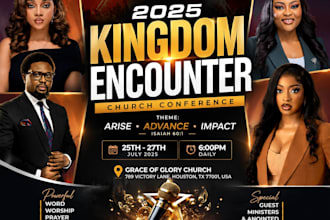 design modern church flyer, church conference poster and event banner