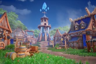 stylized 3d game environments, fantasy level design and cartoon game art in ue5