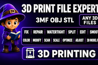 fix repair color scan adjust modify convert 3dmodel file stl obj for 3d printing