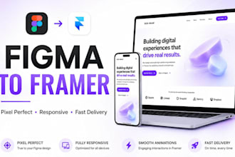 convert figma design to framer responsive website