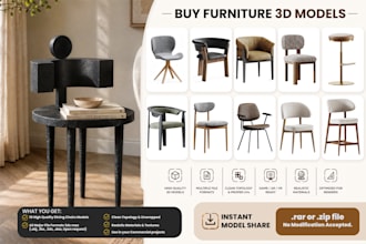 sell 10 premium dining chair 3d models bundle