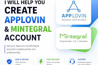 help you setup applovin max and mintegral accounts