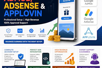 help you setup applovin, adsense and admob
