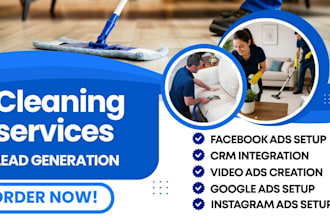 cleaning lead generation, cleaning facebook ads, cleaning google ads, video ads