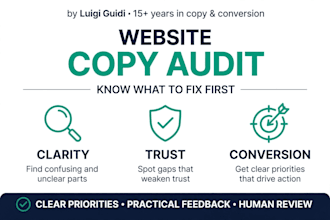 audit your website copy and tell you exactly what to fix first