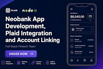 build a neobank app with plaid integration for account linking and payment