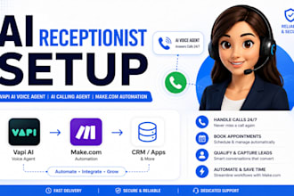 build vapi ai receptionist vapi ai voice agent, ai calling agent, make com