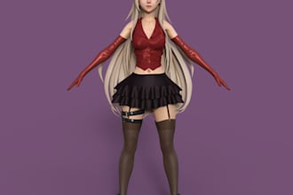 remodel anime fantasy,stylized character,blender 3dmodel,ue5 facial rig,nsfw art