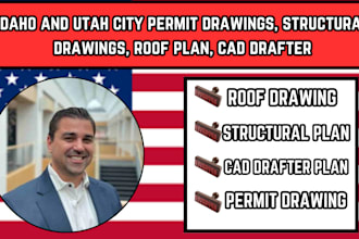idaho and utah city permit drawings, structural drawings, roof plan, cad drafter