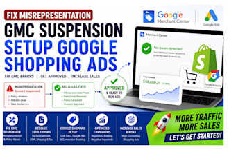 fix misrepresentation gmc suspension, setup google shopping ads, fix gmc errors