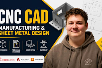 cnc cad, manufacturing blueprint, sheet metal cad, solidworks expert pro autocad