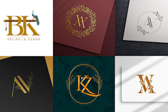 create elegant wedding logo for couples and event planners