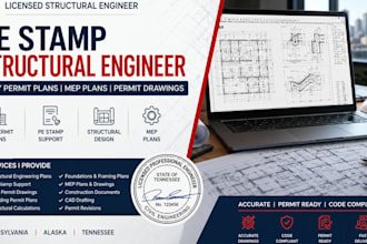 pennsylvania pe stamp tennessee structural engineer alaska city permit plans mep