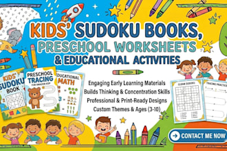 create kids sudoku book preschool activity worksheet and educational worksheet