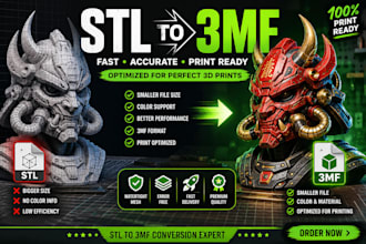 repair stl, obj,3mf file, fix mesh and make 3d print ready