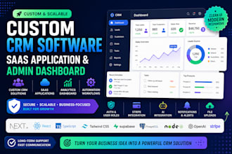 build custom CRM software, saas web app, admin dashboard and automation