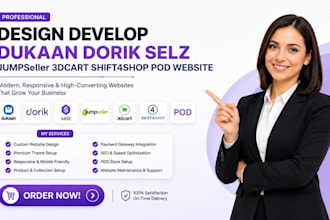 design develop a dukaan dorik selz jumpseller 3dart shift4shop pod website