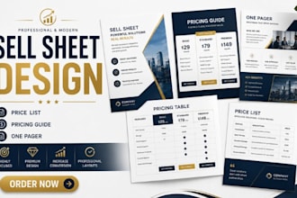 design a professional sell sheet, pricing guide, price list
