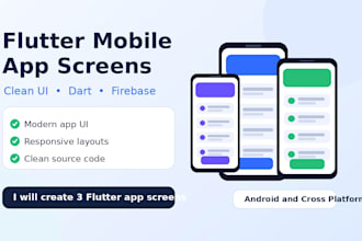 create 3 flutter android app screens