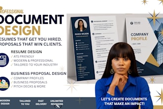 design professional ats resume and business proposal