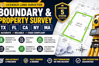 tx, fl, ca, ny, ma licensed land surveyor boundary and property survey