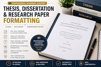 professionally format thesis, dissertation or research paper