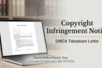 draft a dmca takedown or copyright infringement notice