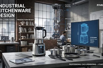 design kitchen ware product cad model, sketching drawing and prototype