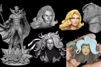 sculpt realistic 3d head 3d bust figurine portrait face 3d mode stl 3d printing