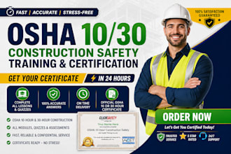 osha 10 30 construction safety training