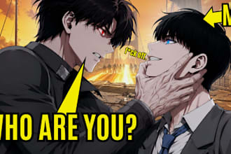 create manhwa and manga youtube thumbnails for you