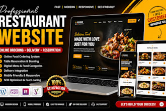 build restaurant website, restaurant wordpress booking website, catering website