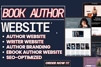 design wordpress author website, book author, ebook website, author landing page