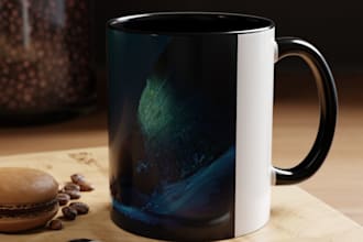 design custom aurora borealis gift mug mockup