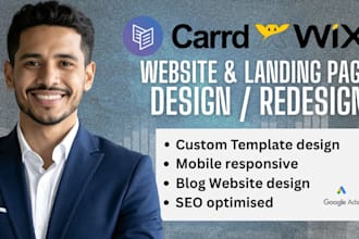 build responsive  carrd wix business landing page website SEO development