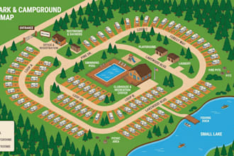 create a custom vector map, rv park, campground, or site map in illustrator