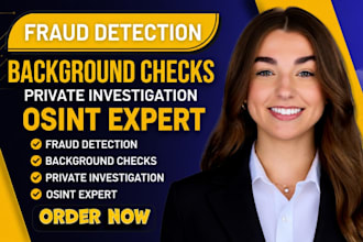 do fruad detection, background checks, private investigation, osint expert