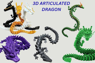 model cute 3d flexi toy articulated model fidget toy 3d dragon bjd model