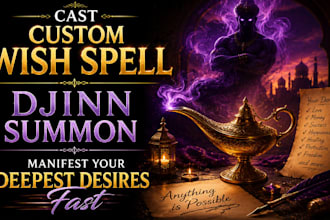 cast custom wish spell, djinn summon, manifest your deepest desires fast