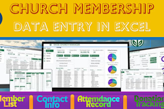 handle church membership data entry in excel
