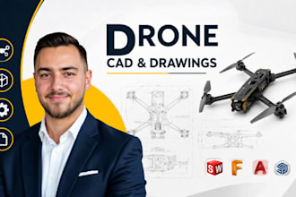 drone cad, uav drawing, fpv drone cad, solidworks fusion360 expert team elitecad