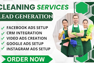 cleaning lead generation, cleaning facebook ads, cleaning google ads, video ads
