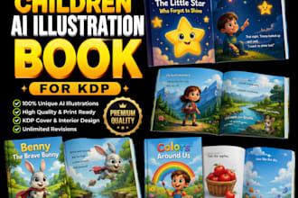 resize and format ai children illustration book interior layout for amazon KDP