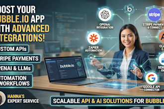 integrate custom API, stripe, and ai in your bubble io app