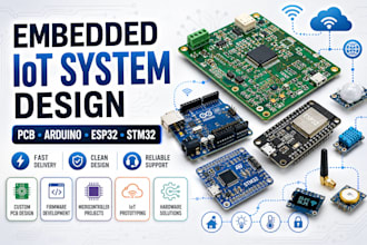 design pcb, arduino, esp32, stm32 and embedded iot systems