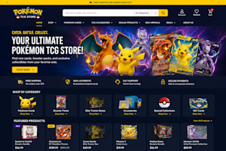 design pokemon website shopify store tcg trading card store pokemon store