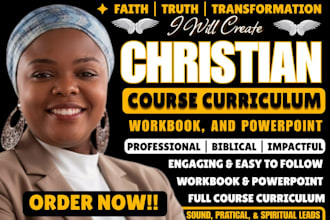 create christian course curriculum, training manual, and PPT slides for ministry