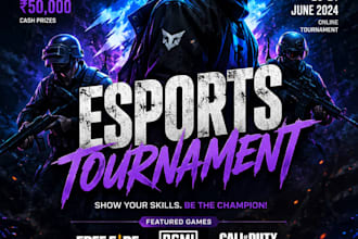 create gaming tournament poster esports banner  social media