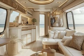 design realistic 3d motorhome, rv, camper van and luxury mobile home interiors