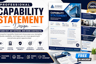 design amazing government capability statement, contractor bid proposal writing